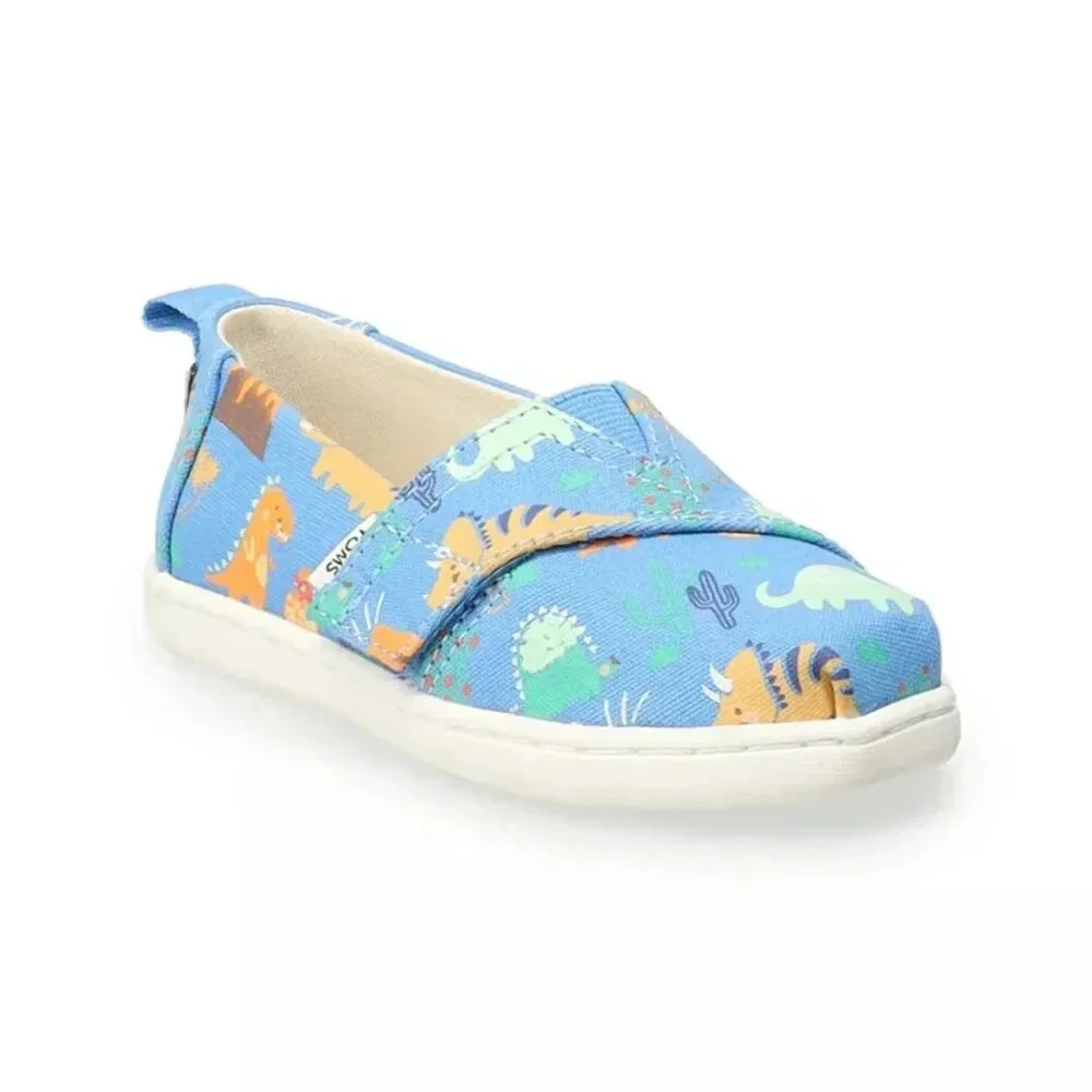 TOMS Dinoland Baby/Toddler Glow-In-The-Dark Alpargata Shoes in Size T6 Toddler
